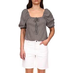 Sanctuary Black and White Checkered Blouse